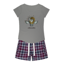 Load image into Gallery viewer, IMG_0313 Girls Sleepy Tee and Flannel Short - lashirtco-com