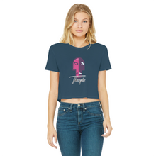Load image into Gallery viewer, IMG_0318 Classic Women&#39;s Cropped Raw Edge T-Shirt - lashirtco-com