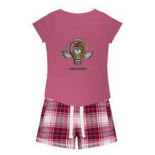 Load image into Gallery viewer, IMG_0313 Girls Sleepy Tee and Flannel Short - lashirtco-com