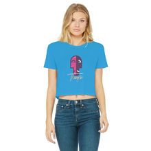 Load image into Gallery viewer, IMG_0318 Classic Women&#39;s Cropped Raw Edge T-Shirt - lashirtco-com