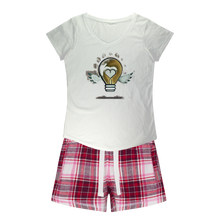Load image into Gallery viewer, IMG_0313 Girls Sleepy Tee and Flannel Short - lashirtco-com