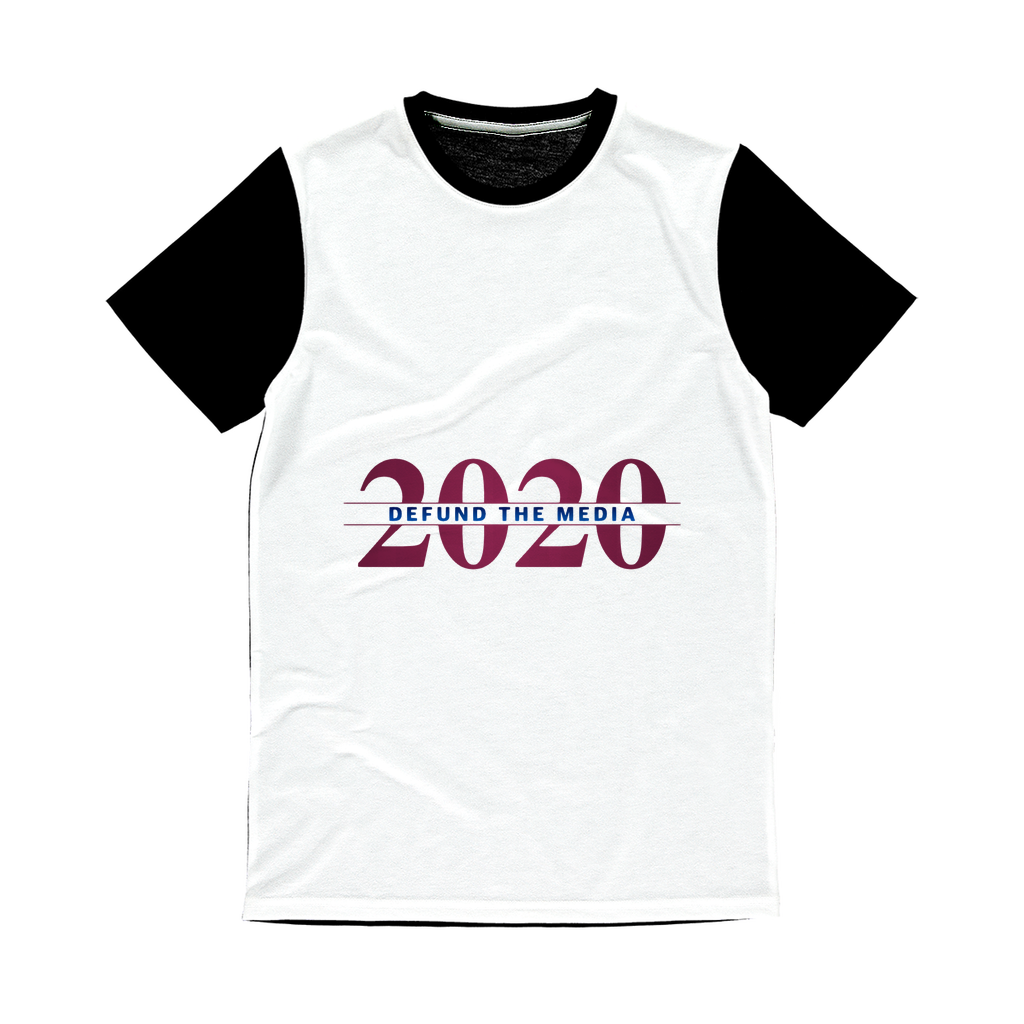 Defund the Media Classic Sublimation Panel T-Shirt