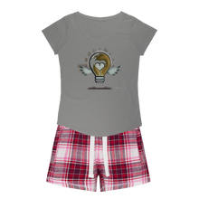 Load image into Gallery viewer, IMG_0313 Girls Sleepy Tee and Flannel Short - lashirtco-com