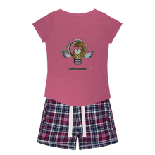 Load image into Gallery viewer, IMG_0313 Girls Sleepy Tee and Flannel Short - lashirtco-com